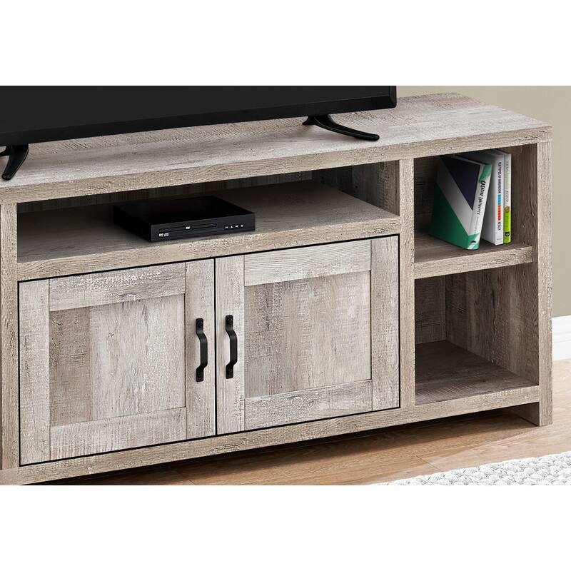 60-Inch TV Console, Media Entertainment Center with Adjustable Shelves & Hidden Storage, Farmhouse Style