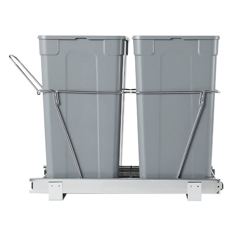 Pullout Trash Bin Soft Close Under Cabinet Waste Container with Door Kit