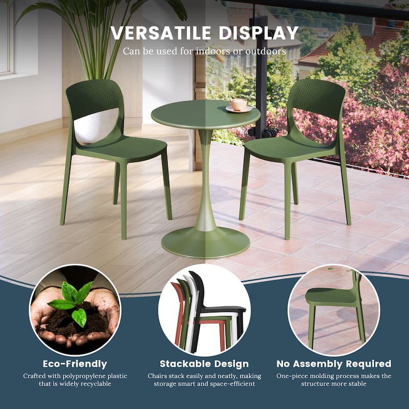 Frond and Form Outdoor Stacking Dining Side Chair (Set of 2)