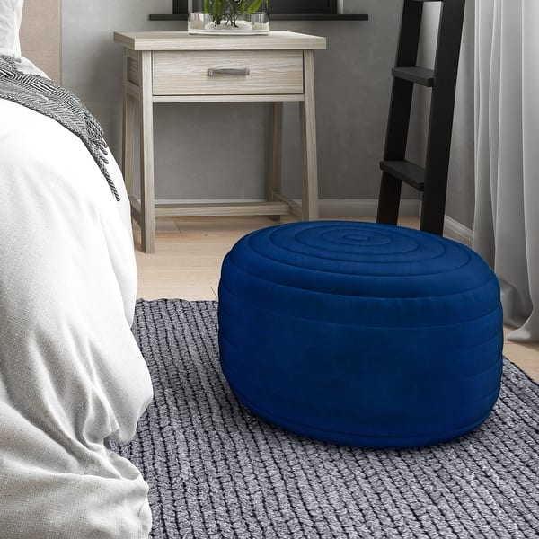 Wyndenhall Anna Contemporary Round Pouf In Velvet Overstock 28233541