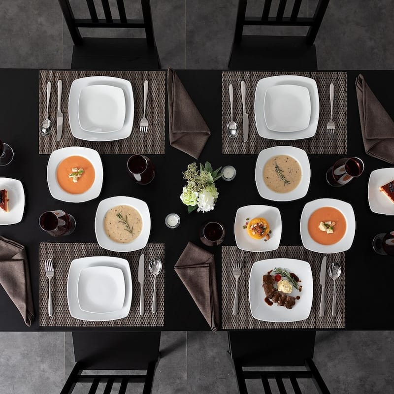 MALACASA Julia 18-Piece Triple Plate Set