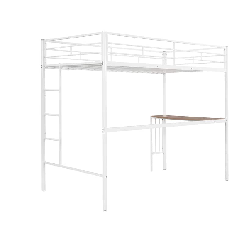 Twin Over Full Metal Bunk Bed with Desk