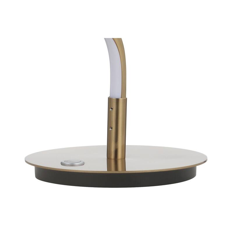 Owen 19.75" Modern Dimmable Metal Integrated LED Table Lamp, Chrome by JONATHAN Y