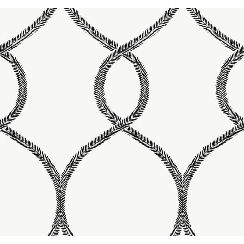 Moreno, Laurel Leaf Ogee Wallpaper, 27 in x 27 ft = 60.75 sq ft, Wallpaper Roll