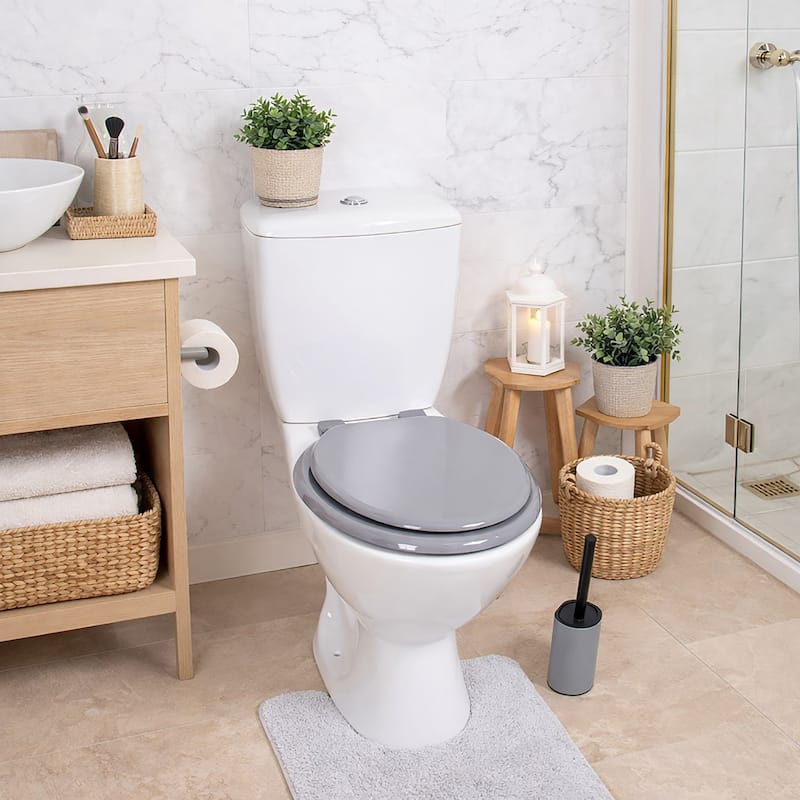 Round Molded Wood Toilet Seat 17 Inches