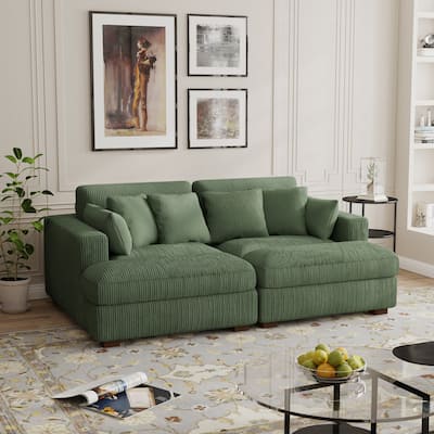 Modern Corduroy Modular Sectional Sofa Chaise Couch Bed