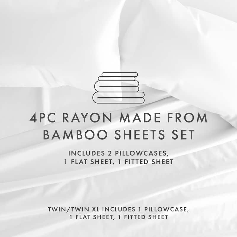 Simply Soft Premium Rayon from Bamboo 4-piece Luxury Bed Sheet Set