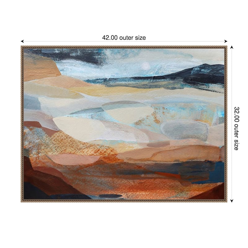 Oasis by Farren Lee Framed Canvas Wall Art Print - Plastic - 42 x 32 in - Gold