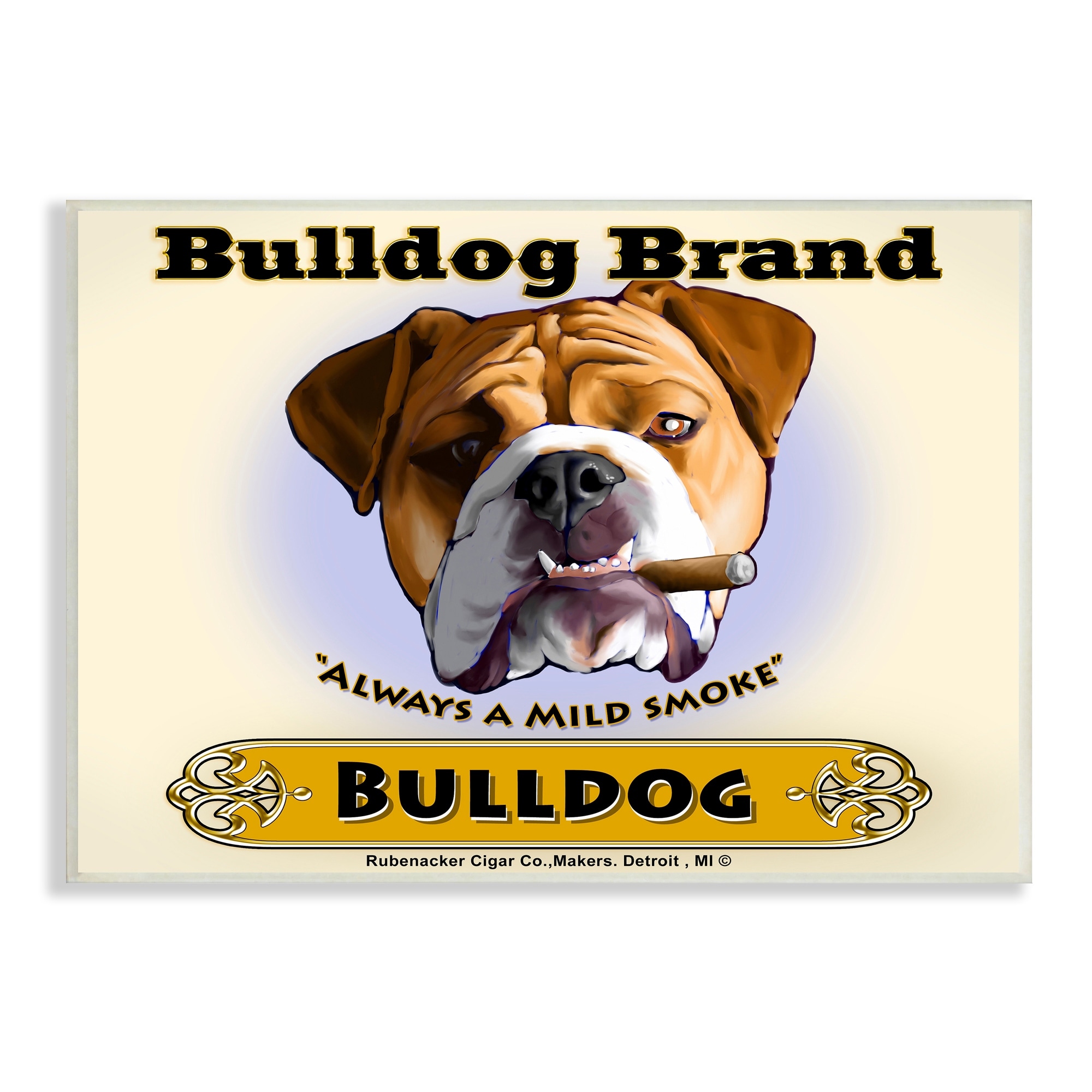 Stupell Bulldog Brand Mild Smokes Vintage Pet Advertisement-image