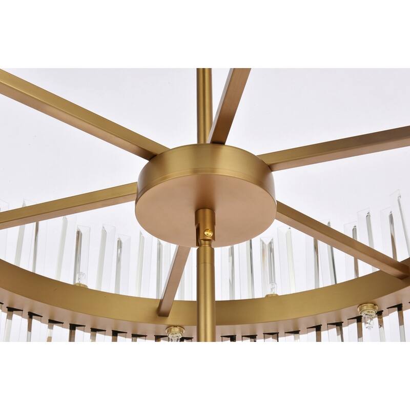 Indigo Home 36 inch 3 tiers crystal round chandelier light