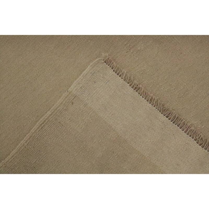 Hand Woven Oriental 100% Wool Carpet Southwestern Modern Beige & Ivories Kilim Area Rug - 9' 9'' X 7' 10''
