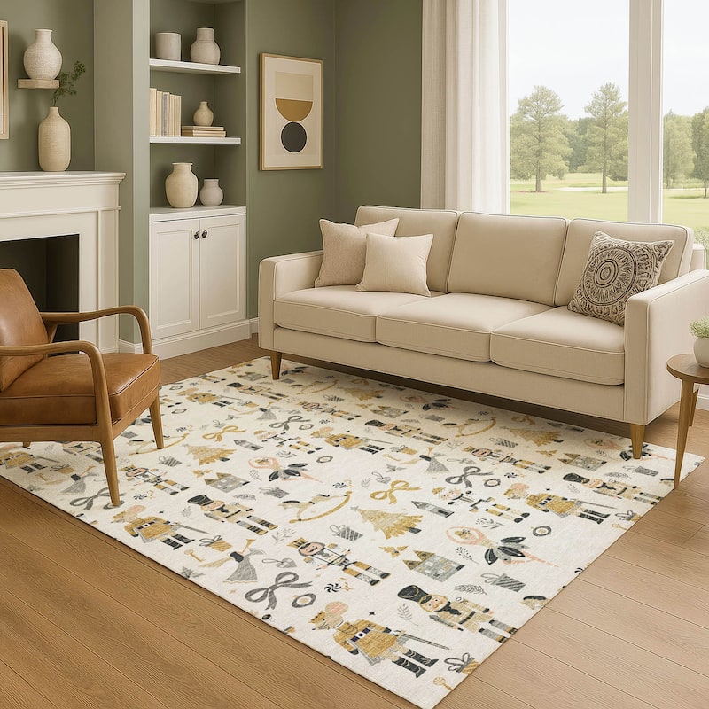 Premium Washable Super Soft Winter Story Mayfield Rug - Ivory - 2'6" x 3'10"