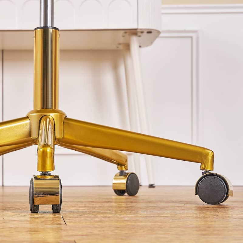 Javlergo 360° Swivel Rolling Chair Adjustable Height Modern Accent Chair with Silent Wheels for Living Room Office Guest Seating