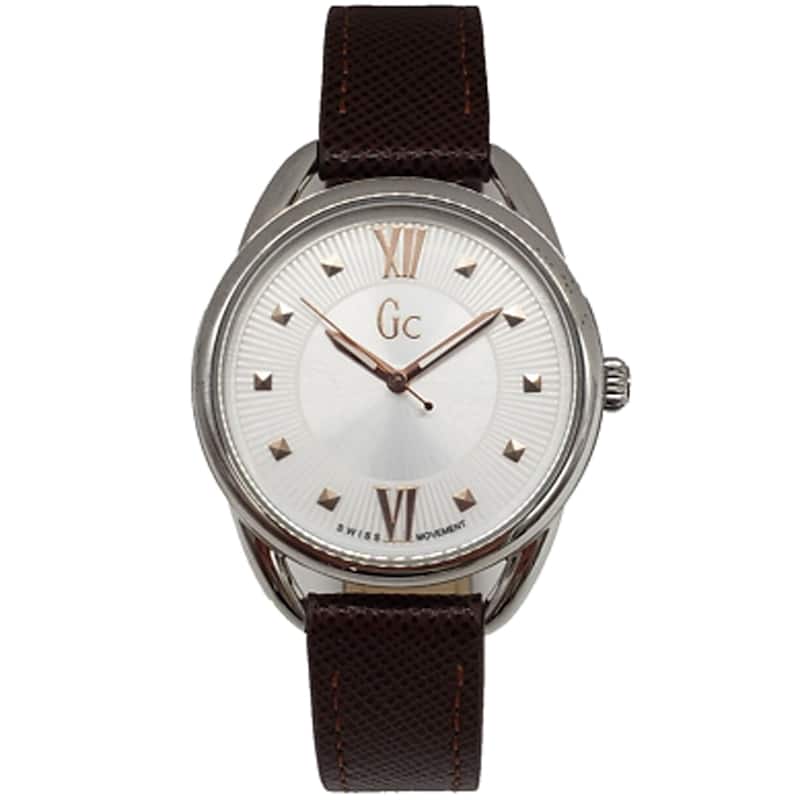 Guess Women's GC Brown Leather White Dial Watch - Y13006L1 - 6 (36)