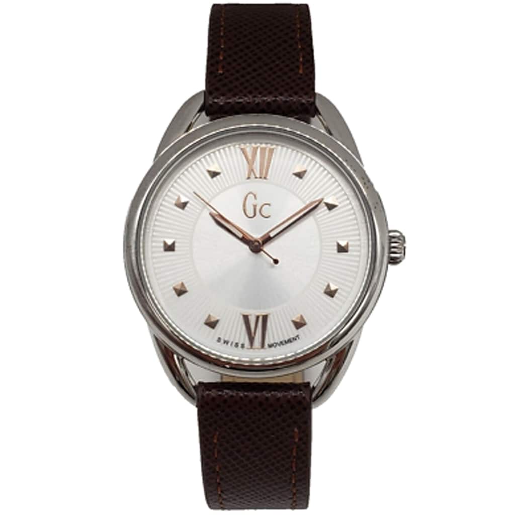 Guess Women's GC Brown Leather White Dial Watch - Y13006L1 - 6 (36)