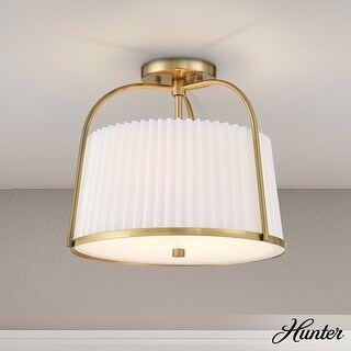 Hunter Atmore Alturas Gold 2 Light Flush Mount - Modern & Contemporary, Transitional - Kitchen, Bedrooms, Living Room, Entryway