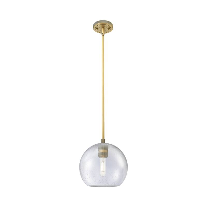 Innovations Lighting Downtown Urban - Crown Point - 1 Light 8" Athens Stem Hung Pendant - Brushed Brass/Seedy