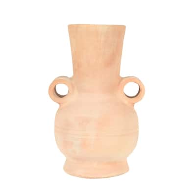 Solid Long Neck Terracotta Vase - 15" - Brown