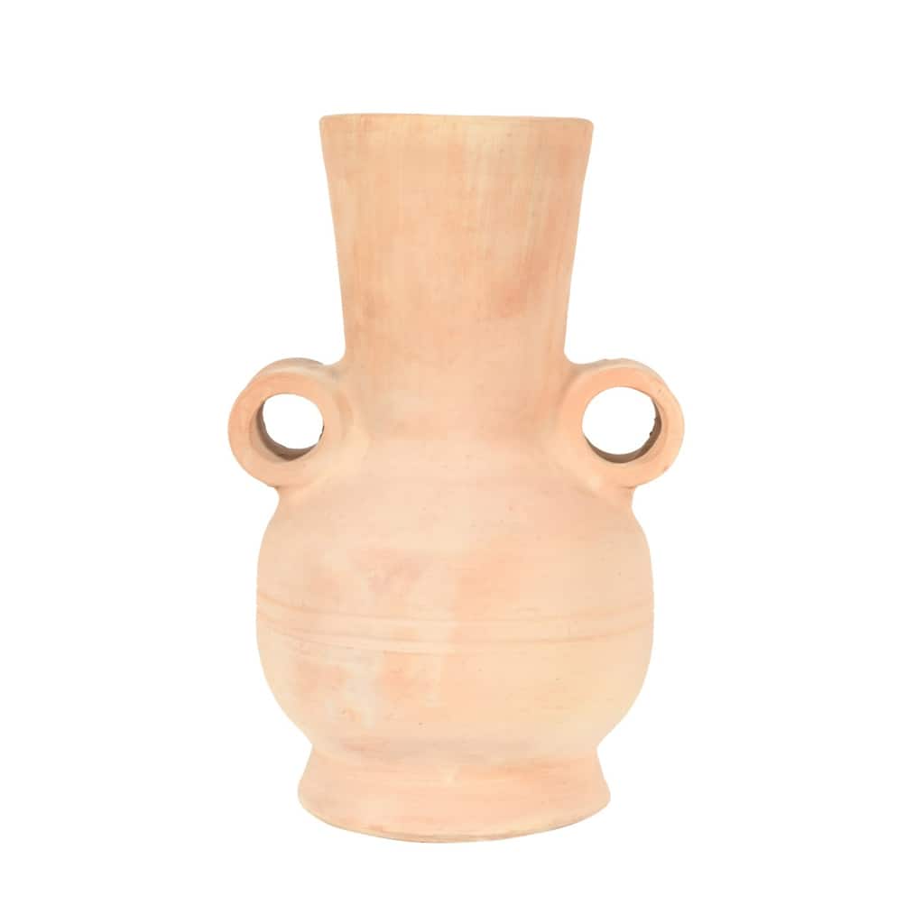 Solid Long Neck Terracotta Vase - 15" - Brown