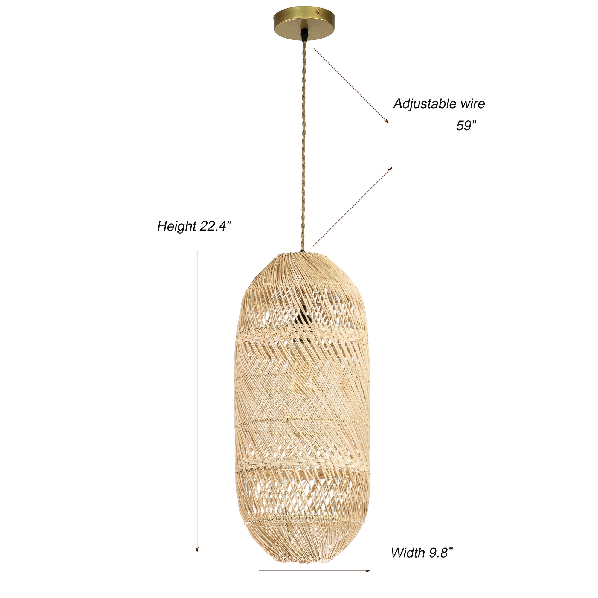 Details about   Vintage Rattan Wicker Pendant Ceiling Light Shade Fitting Modern More Colours 