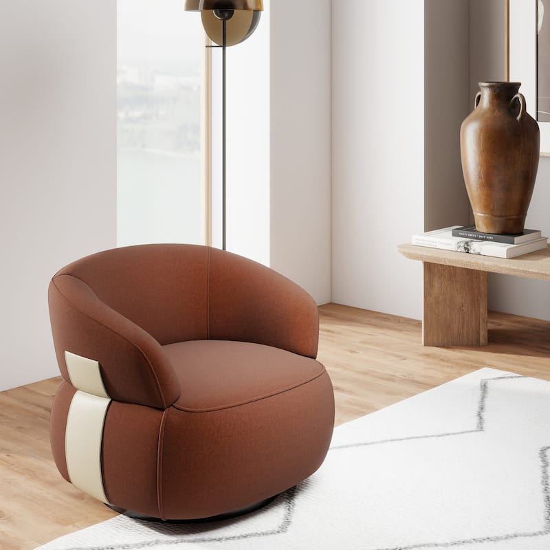 Kieon 33"W 360 Swivel Barrel Chair Modern Accent Chair Set of 2