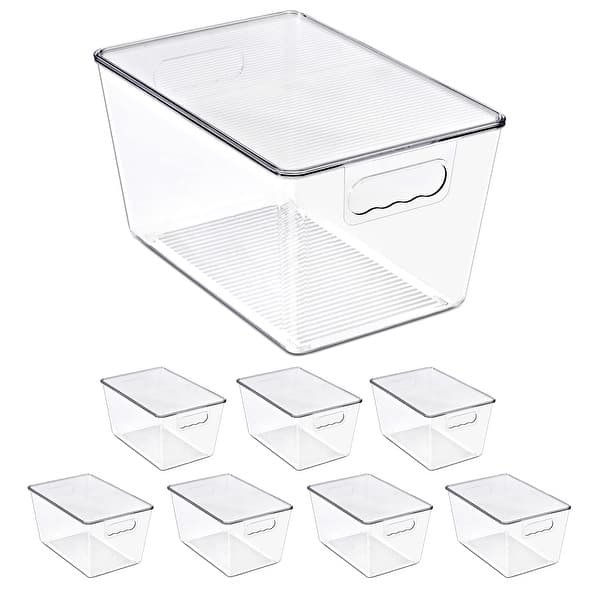 Sorbus 8 Pack Clear Stackable Storage Containers with Lids for Kitchen, Pantry,Cabinet Organization - 8 Pack - Large