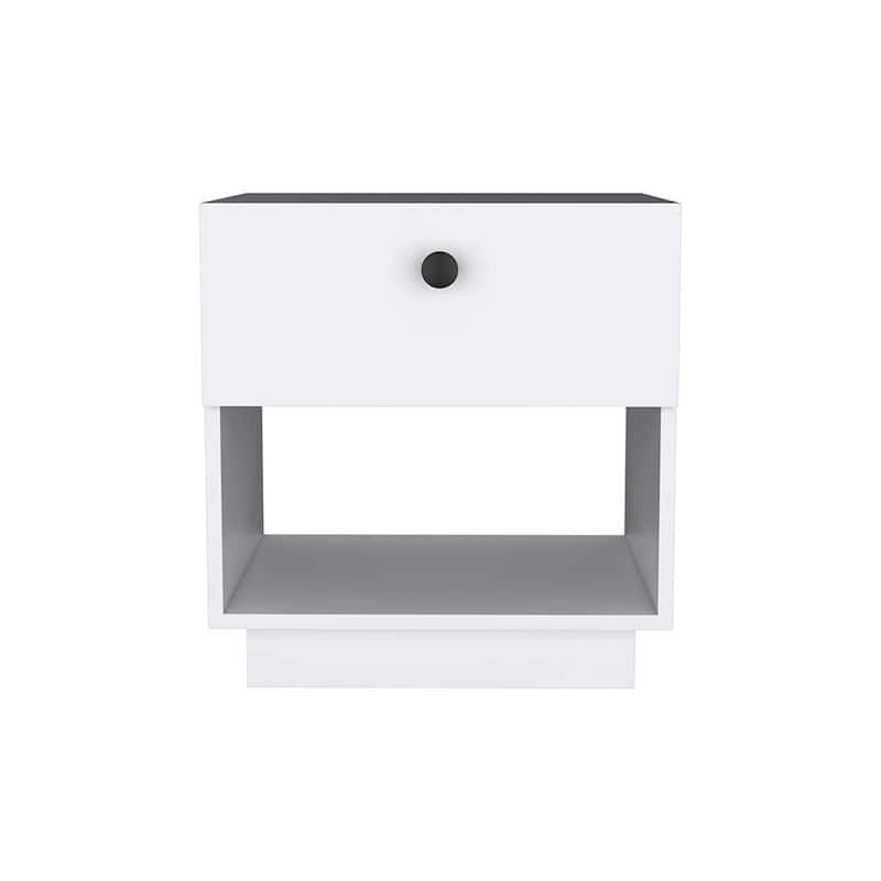 One Drawer Nightstand, White Finish, Ready to Assemble