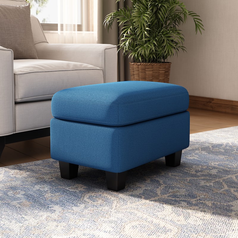 Upholstered Ottoman - Navy Blue