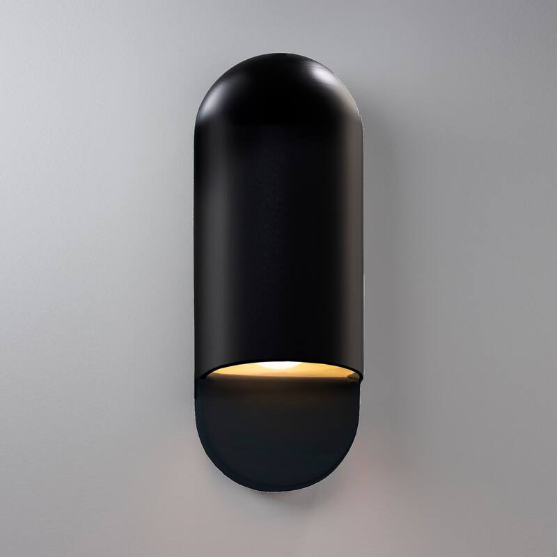 Justice Design Group Ambiance Carbon Matte Black Small ADA Capsule Wall Sconce