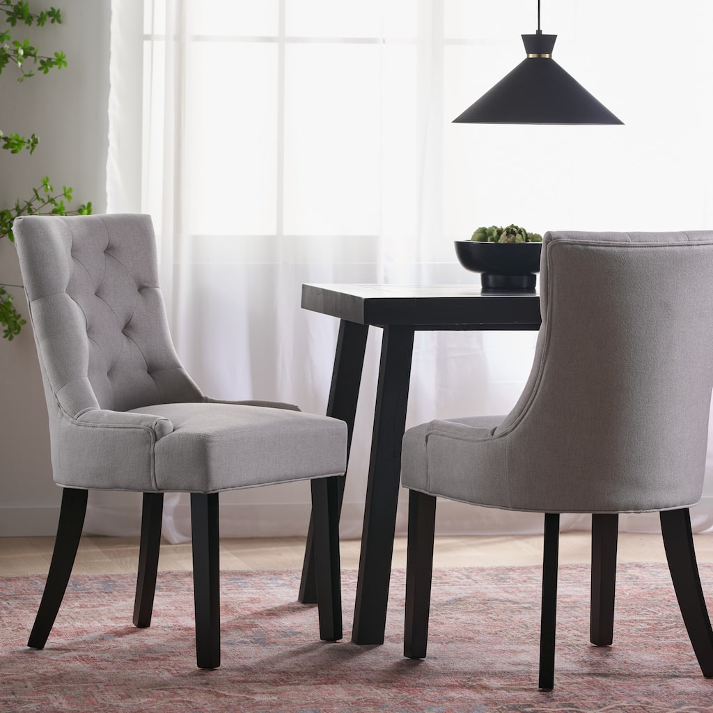 Roomfitters Tufted Dining Chairs with Curved Backrest and Upholstered Seat, Modern Accent Chairs, Set of 2