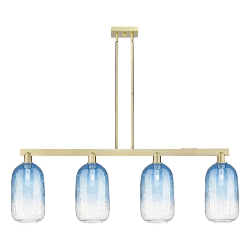 Innovations Lighting 716-4I-16-48 Brookhaven Cloche Linear Brookhaven - Antique Brass / Sapphire Blue