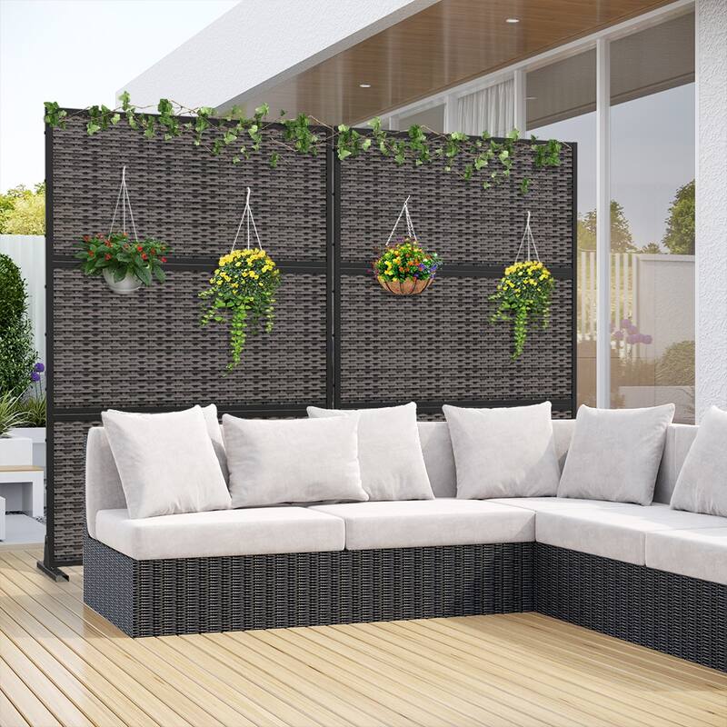 Dovelina 6ft.Outdoor Freestanding Metal Privacy Screen Decorative Garden Fence - 72"x47"