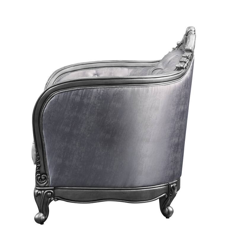 Catherine Platinum Loveseat with 3 Pillows