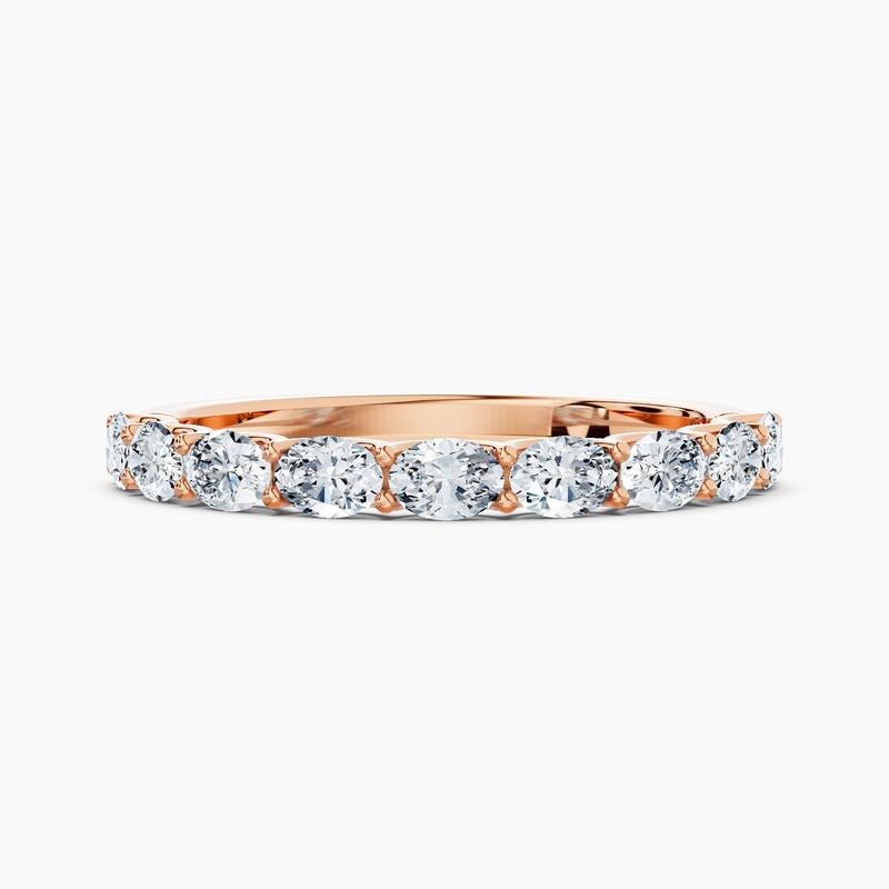 Auriya 14k Gold Oval East-West Lab Grown Diamond Half Eternity Band 0.90 - 3.75 ct. tw. (F-G, VS) - 0.90 ct. wt. - 6.5 - Rose