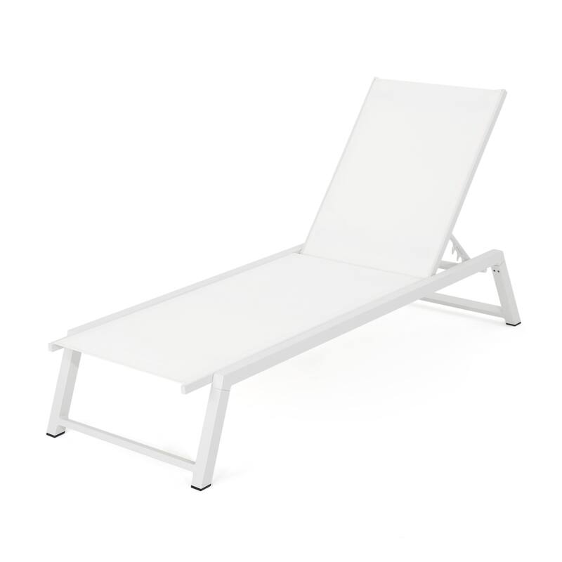 2-Piece Mesh Chaise Lounge Chair, Breathable Patio Recliner Chair with Ergonomic Support & Adjustable Backrest