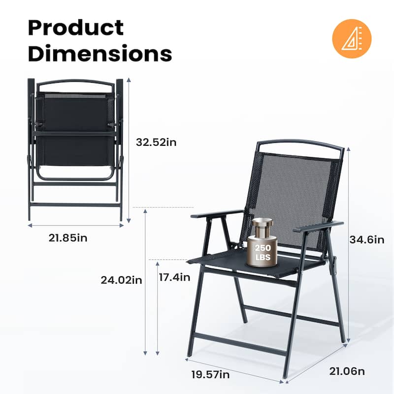Pellebant Patio Portable Folding Chairs Outdoor Dining Chairs