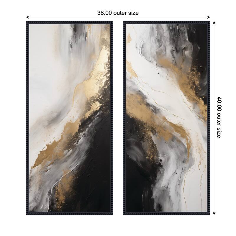 Kate and Laurel Luxe Drift 2 Piece Framed Canvas Wall Art Set by The Creative Bunch Studio