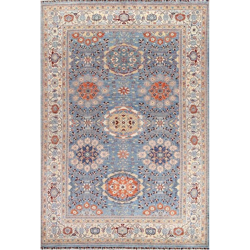 Vegetable Dye Floral Ziegler Traditional Area Rug Wool Hand-knotted - 5'11" x 8'11"
