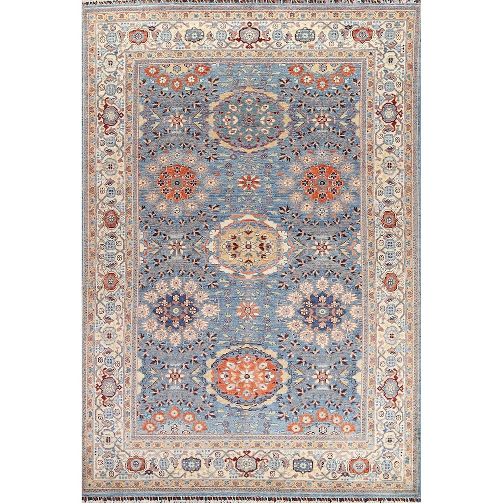 Vegetable Dye Floral Ziegler Traditional Area Rug Wool Hand-knotted - 5'11" x 8'11"