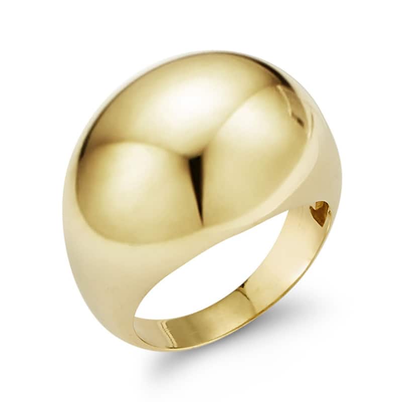 Soleil Sterling Silver Bold Dome Ring - Yellow - 12