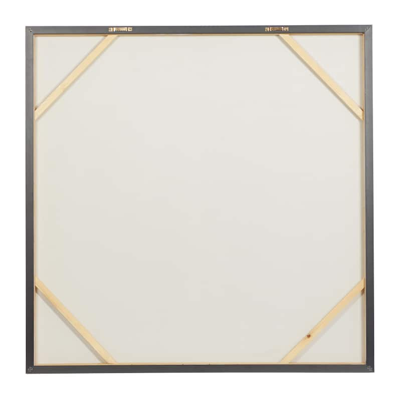 Canvas Starburst Abstract Metallic Living Room Framed Wall Art with Silver Foil Accents - White - CosmoLiving by Cosmopolitan