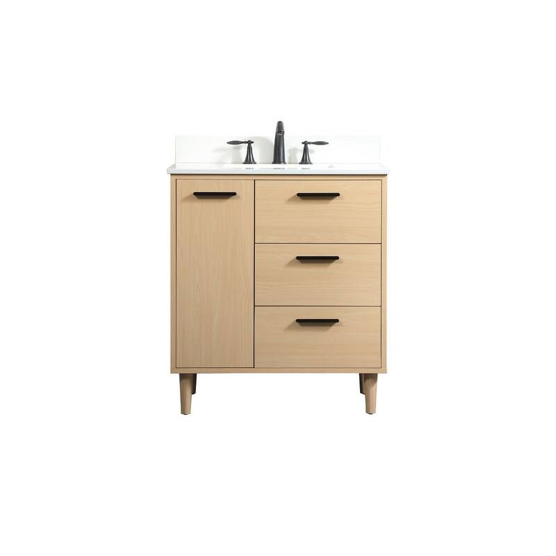 Elegant Lighting VF47030M-BS Baldwin 30" Free Standing Single Basin - Maple