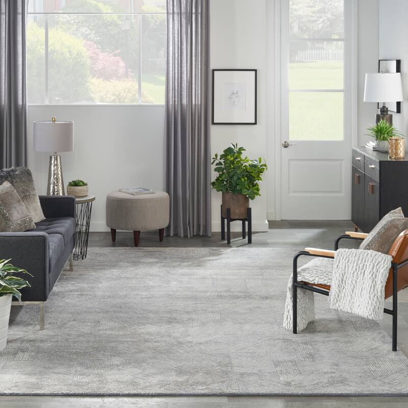 Michael Amini Abstract Linear Shimmer Area Rug