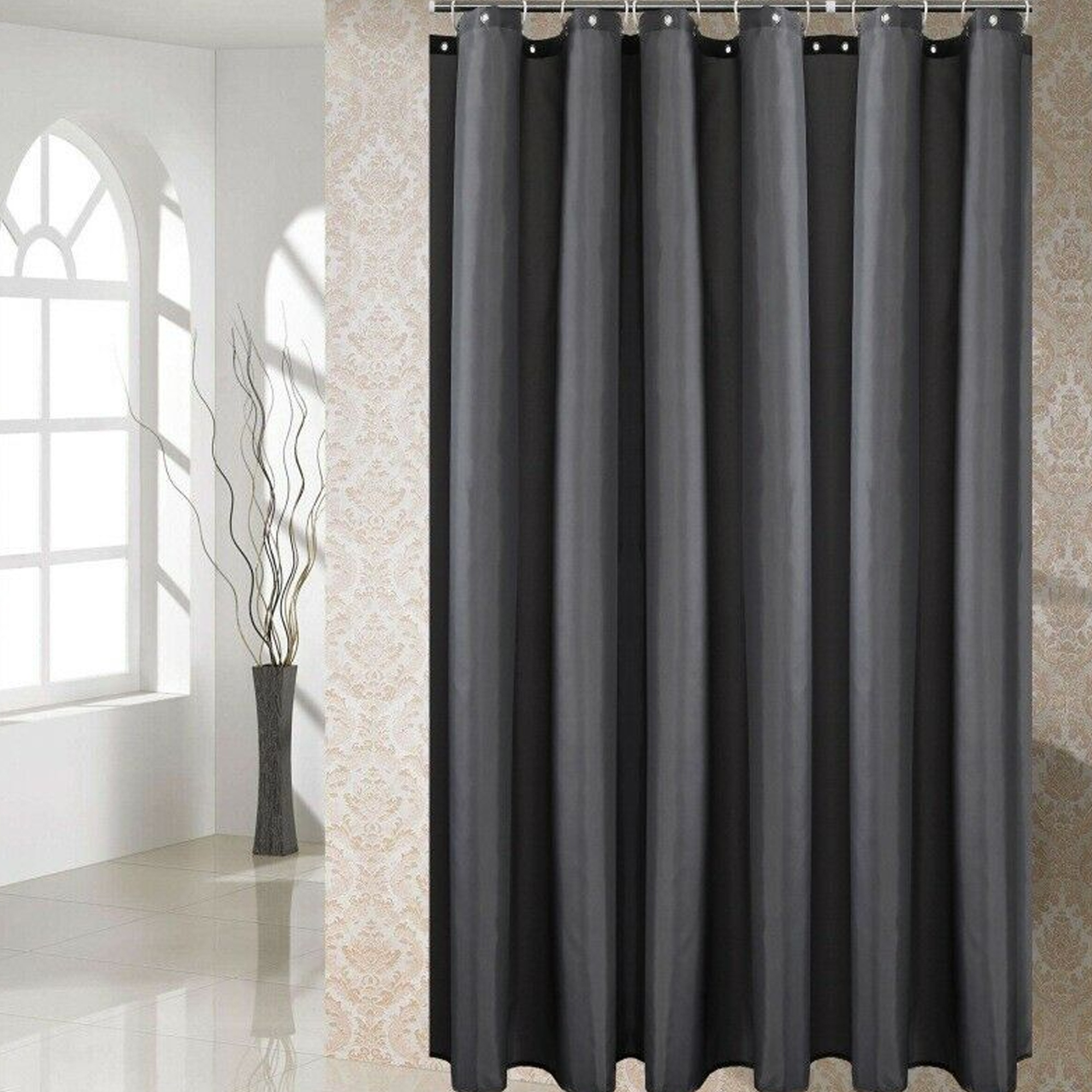 Dark grey shower curtain hot sale