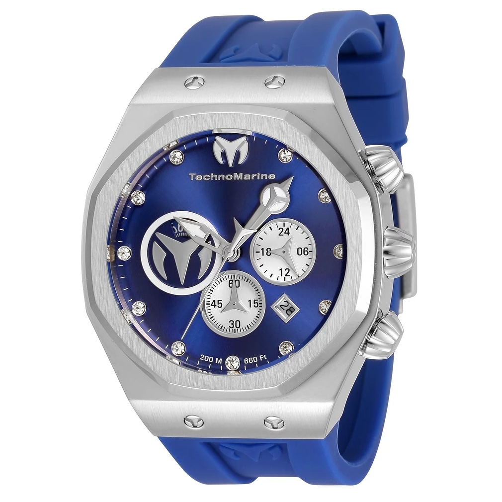 Technomarine Men's TM-520001 Reef Quartz Chronograph Blue, Silver Dial Watch