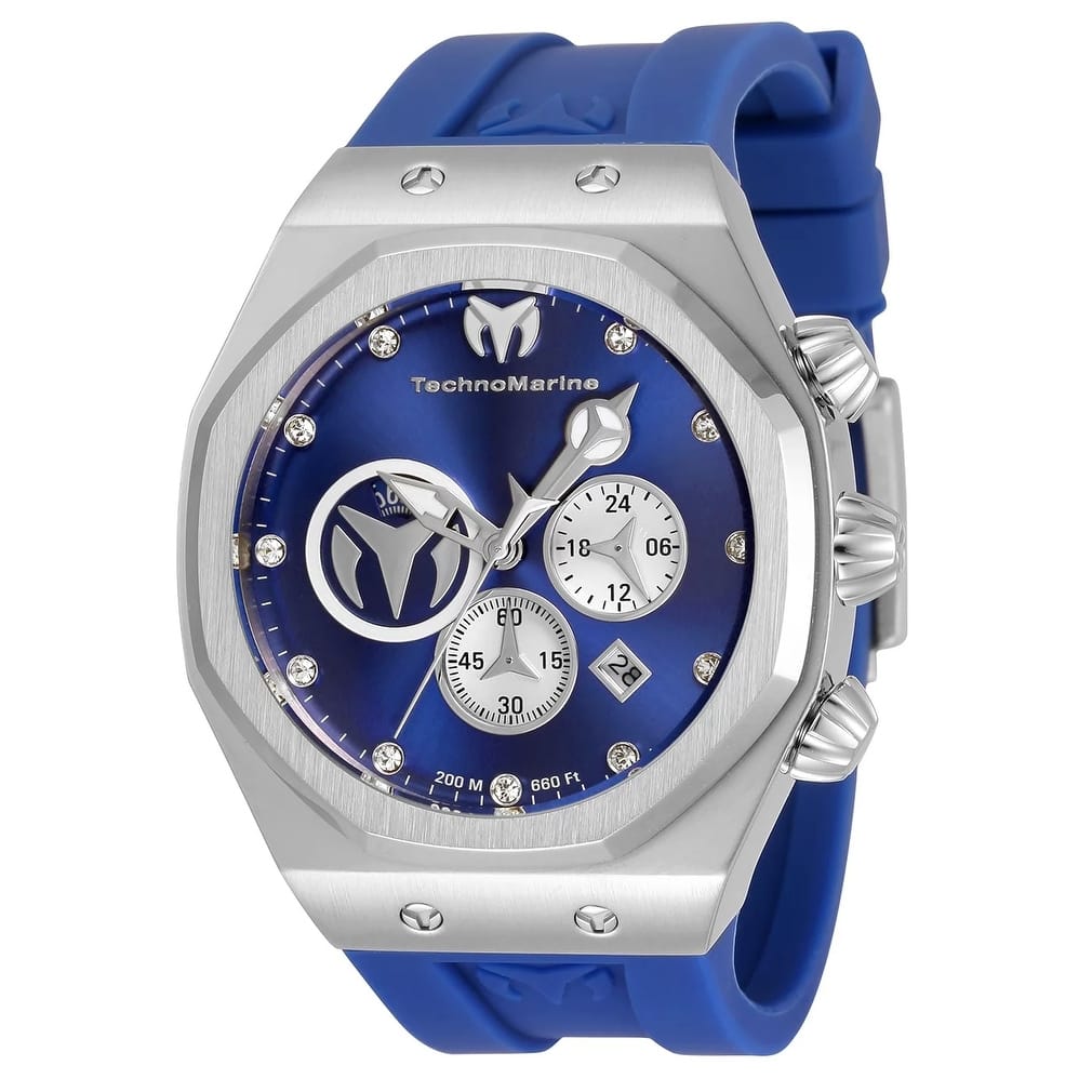 Technomarine Men's TM-520001 Reef Quartz Chronograph Blue, Silver Dial Watch - Gold