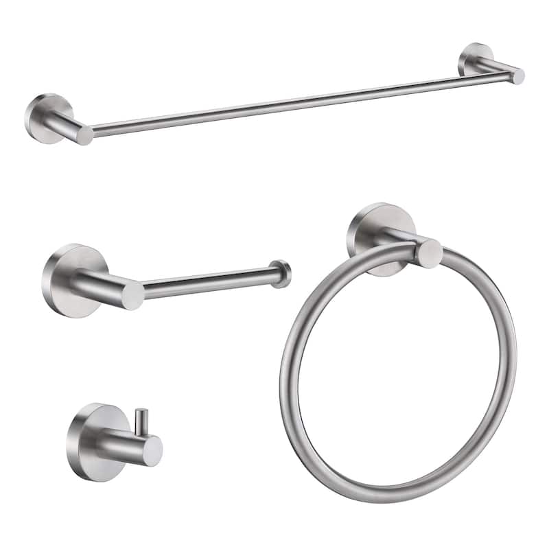 ANZZI 4-Piece Brushed Nickel Bathroom Accessories Set - Brushed Nickel