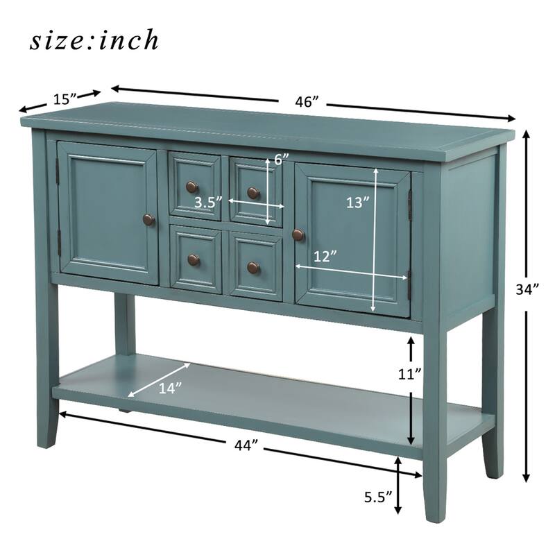 Buffet Sideboard Console Table with Bottom Shelf