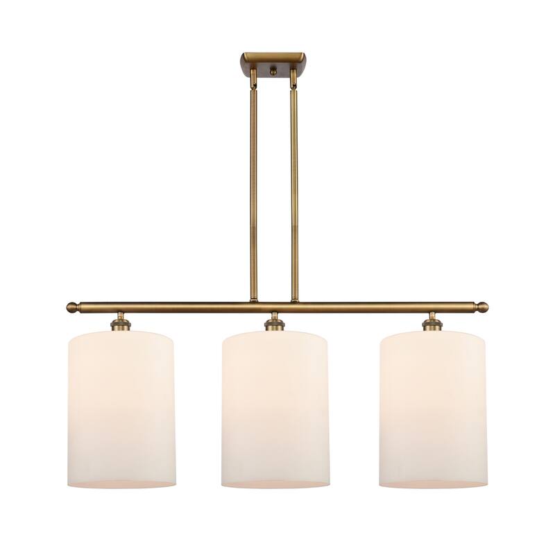 Innovations Lighting 516-3I-10-36-L Cobbleskill Linear Cobbleskill 3 - Brushed Brass / Matte White