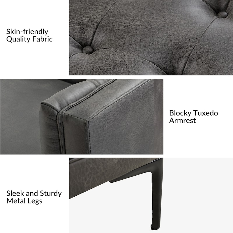 Ipiutak Modern 2 - Piece Upholstered Button-tufted Sectional with Storage Ottoman